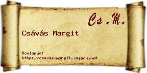 Csávás Margit névjegykártya